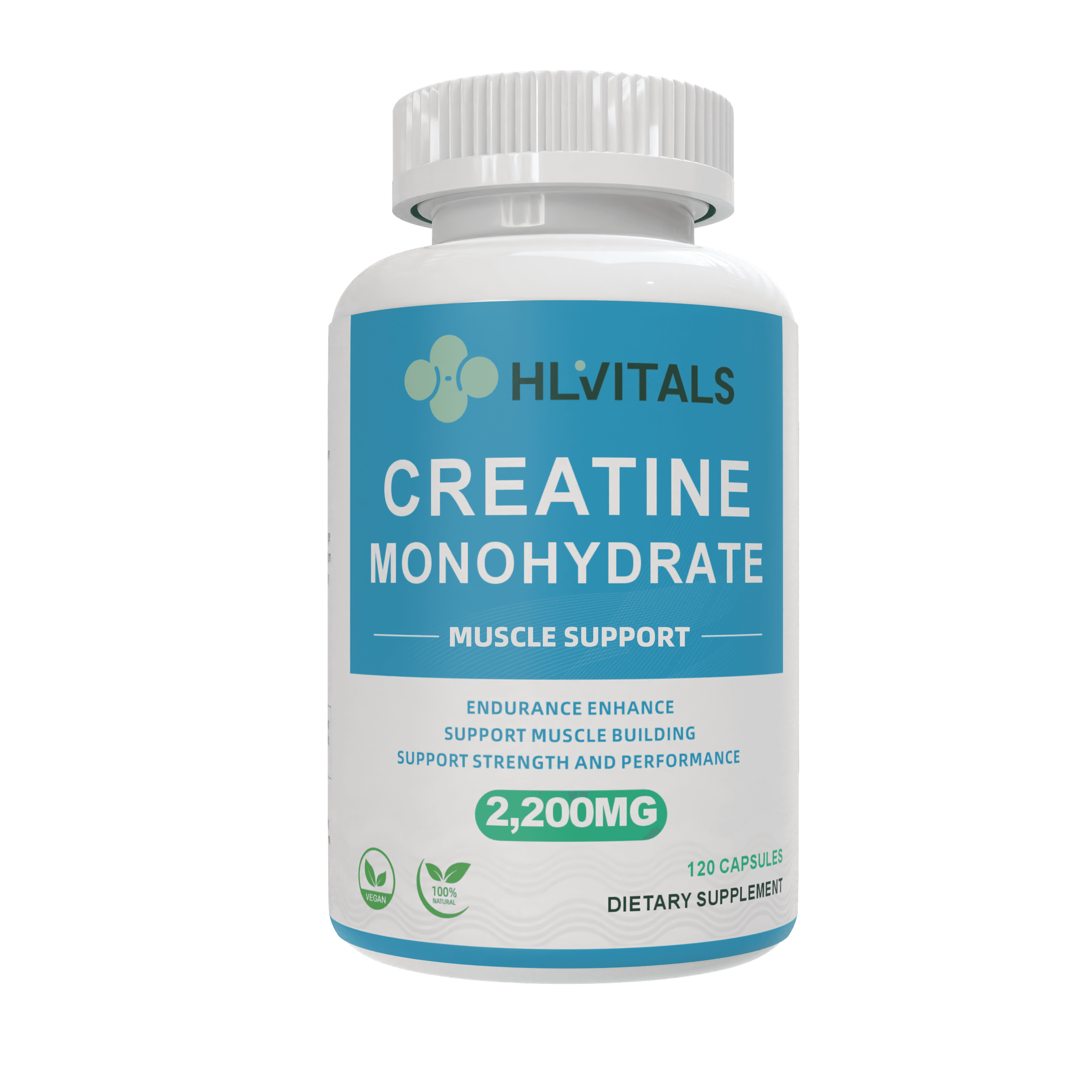 Creatine Monohydrate 2200mg Per Serving, 120 Capsules